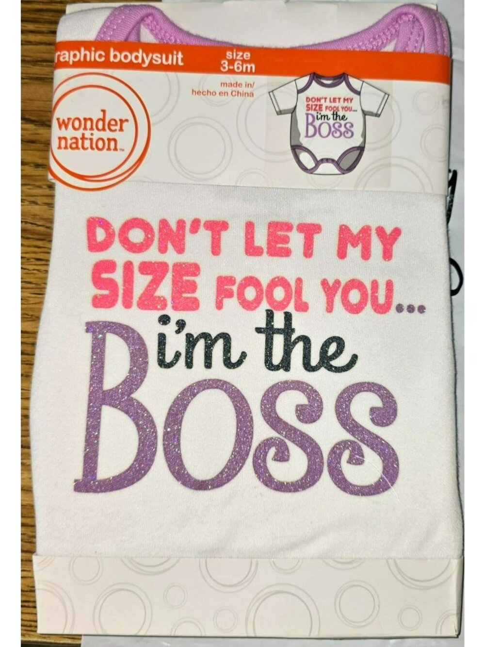 Dont Let My Size Fool You Baby Girl Bodysuit 3-6M One Piece LH4289